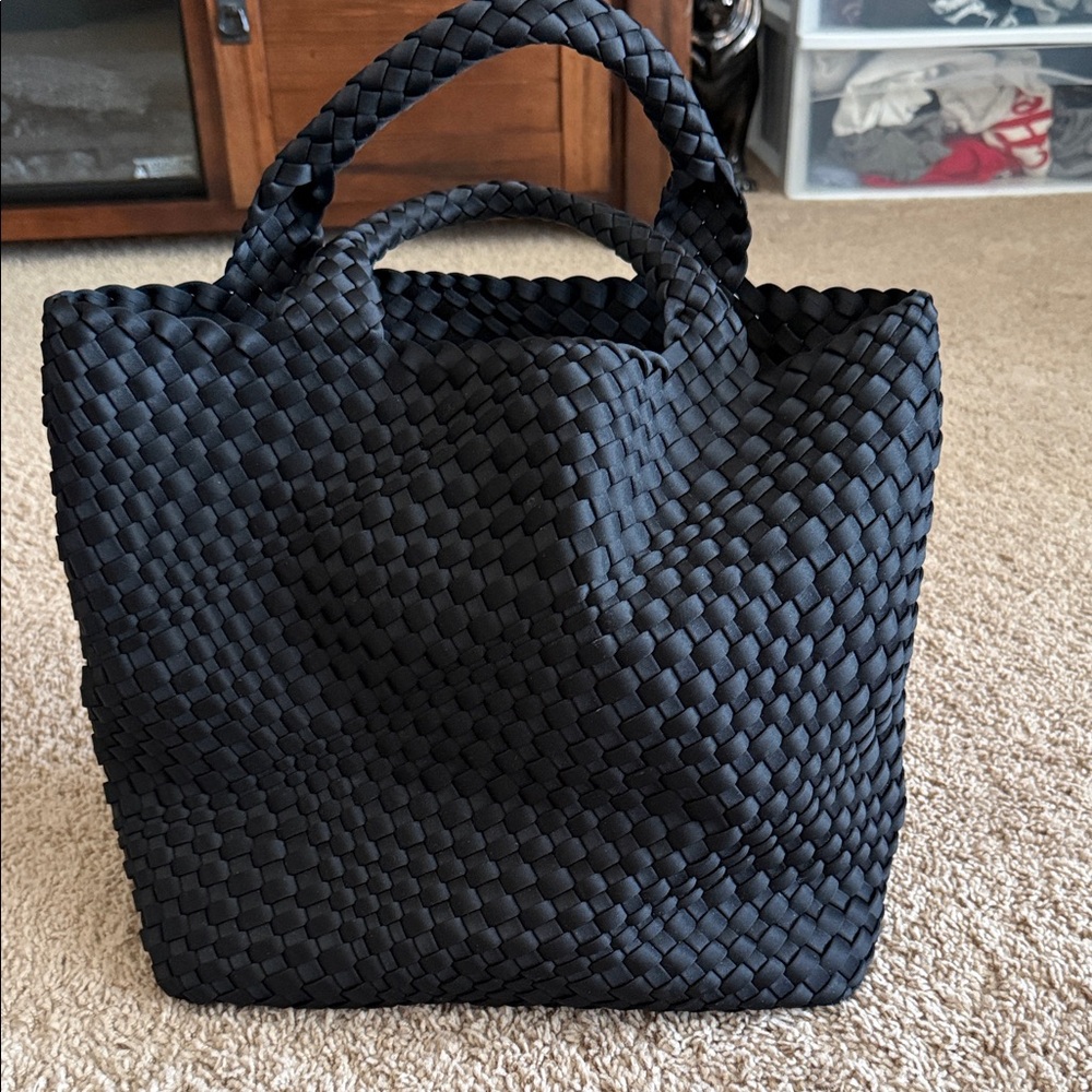 Amazon Black Woven Tote Bag